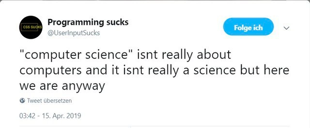 Computer science: neither computers nor science, yet here we are anyway