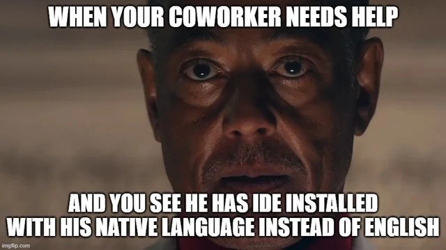 When localized IDEs turn simple coworker support into silent horror
