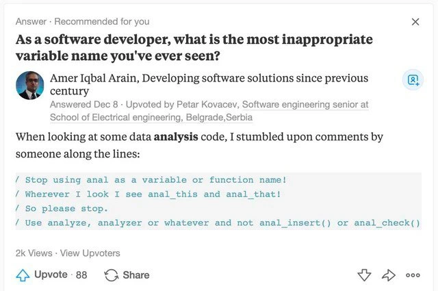 The Unfortunate Case of Analysis Abbreviation
