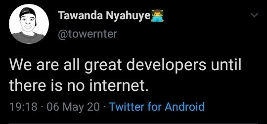 The Developer's Kryptonite: No Internet