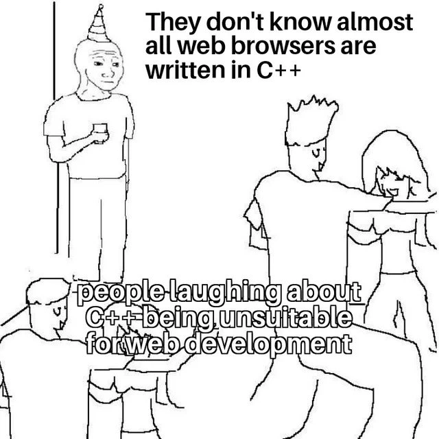 Party meme reveals C++ secretly powering the web browsers critics use
