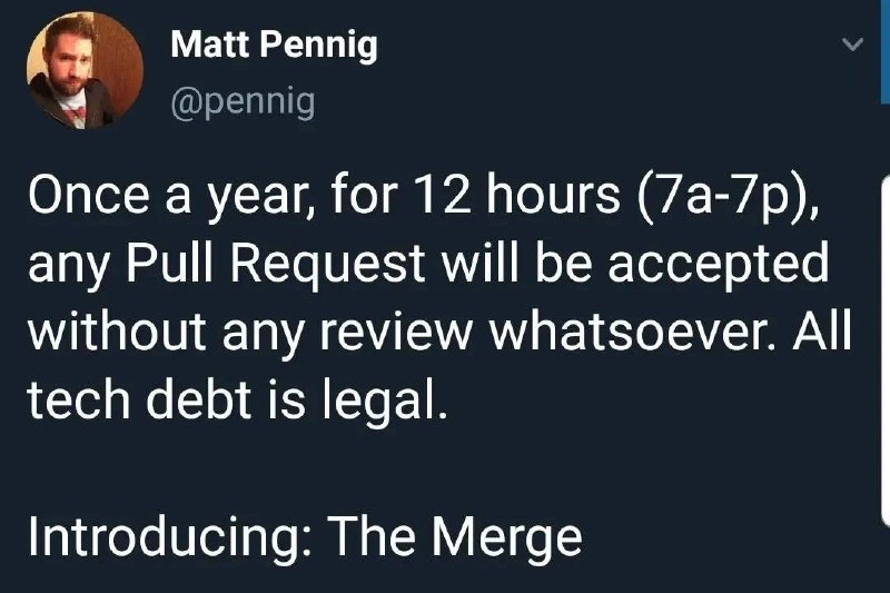 The Merge: Annual 12-Hour Purge of Code Review