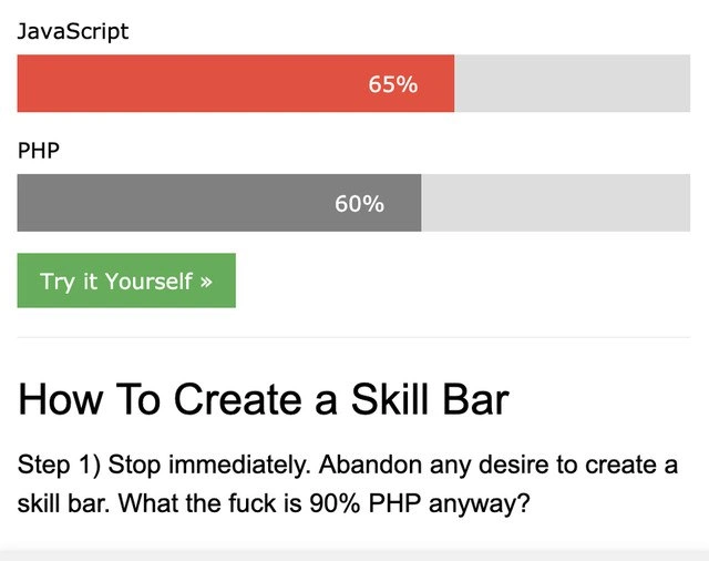 The Only Valid Tutorial on Developer Skill Bars