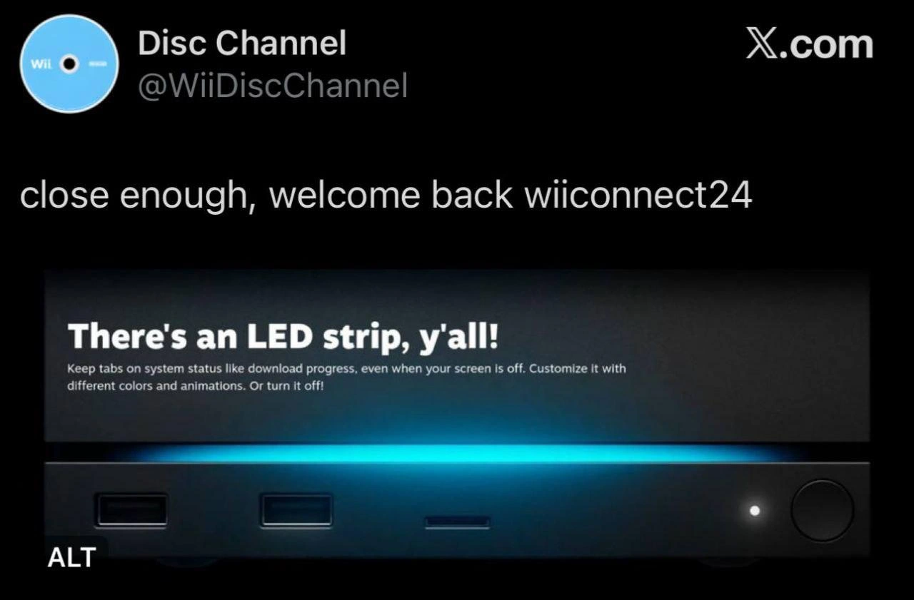 Valve Console LED Strip Draws WiiConnect24 Nostalgia Comparison
