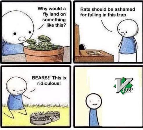 Escalating traps climax with the ultimate developer snare: Vim