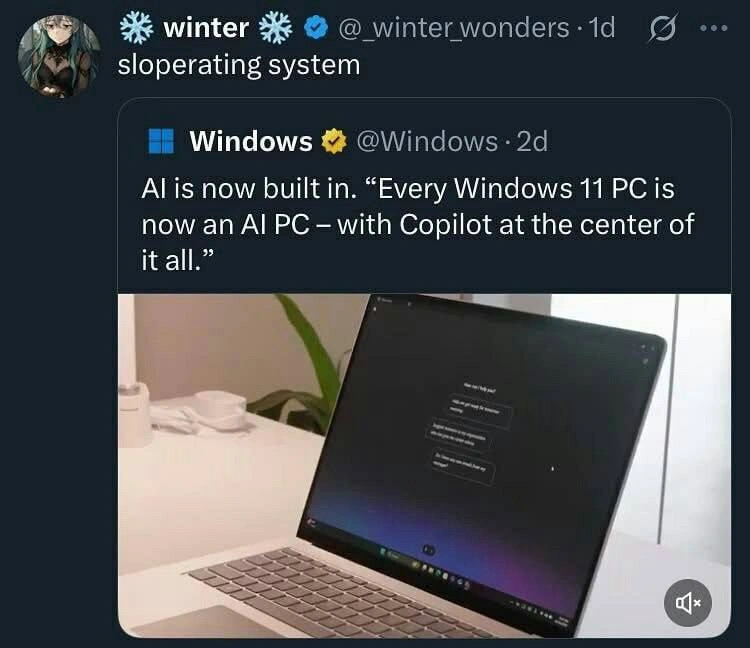 Windows 11 Copilot AI Rebranded as 'Sloperating System'