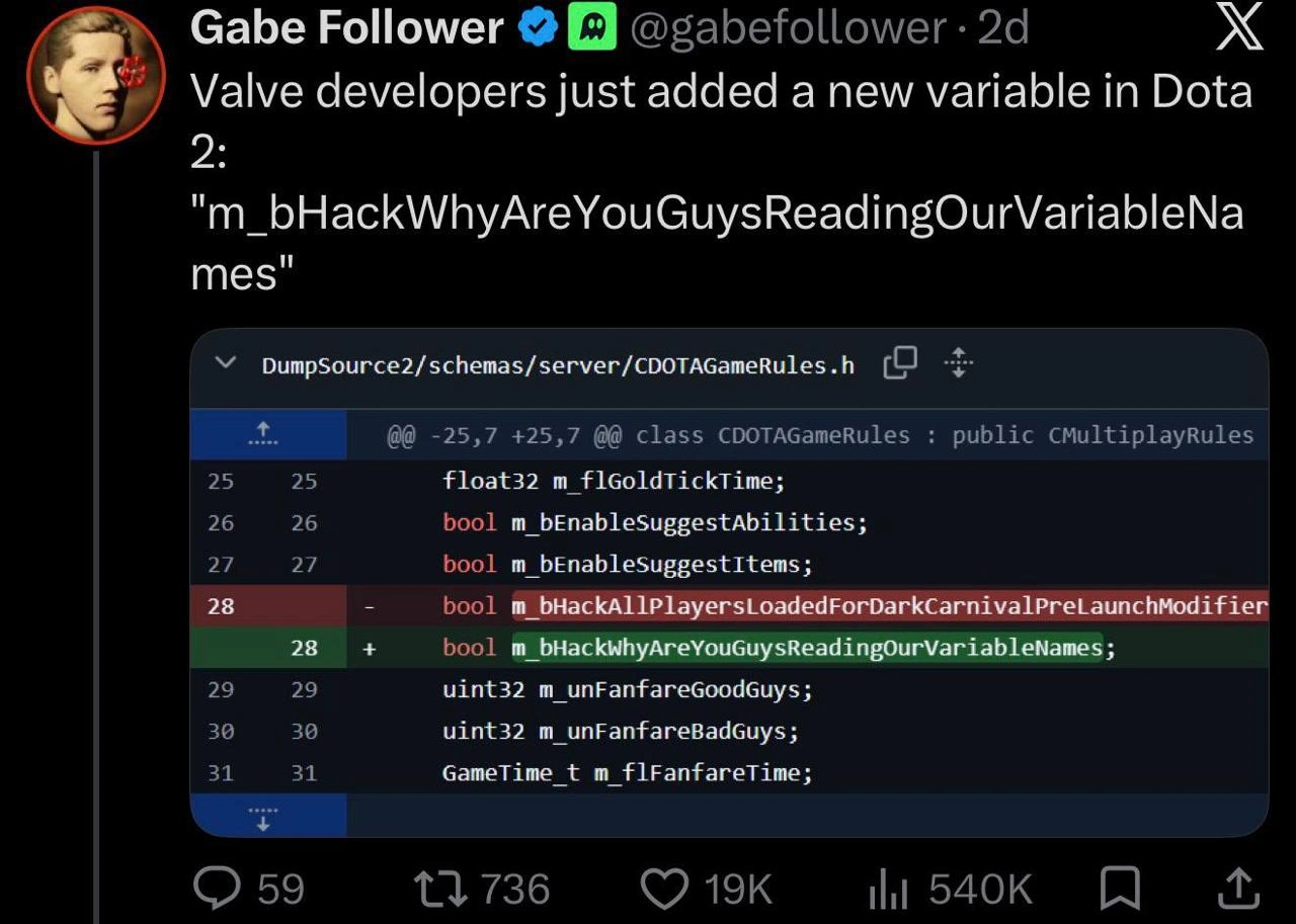 Valve Names a Boolean for Its Dataminers