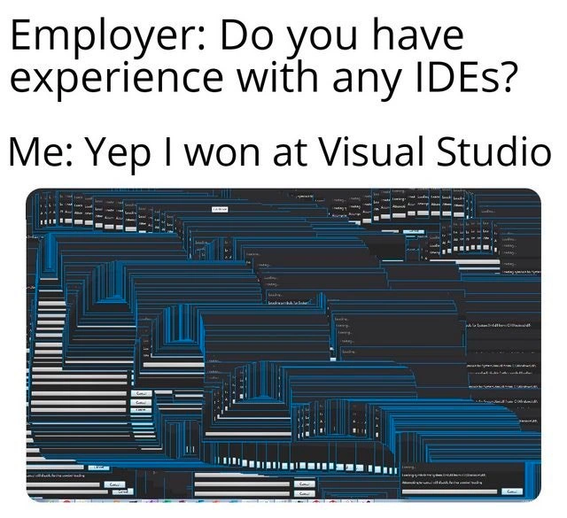 Claiming IDE victory by crashing Visual Studio with infinite dialog windows