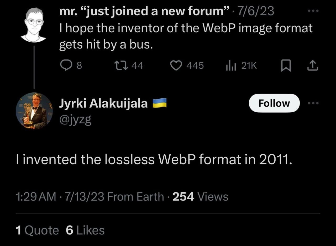 WebP Inventor Faces a User's Wrath