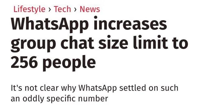 When 256 is an 'Oddly Specific' Number