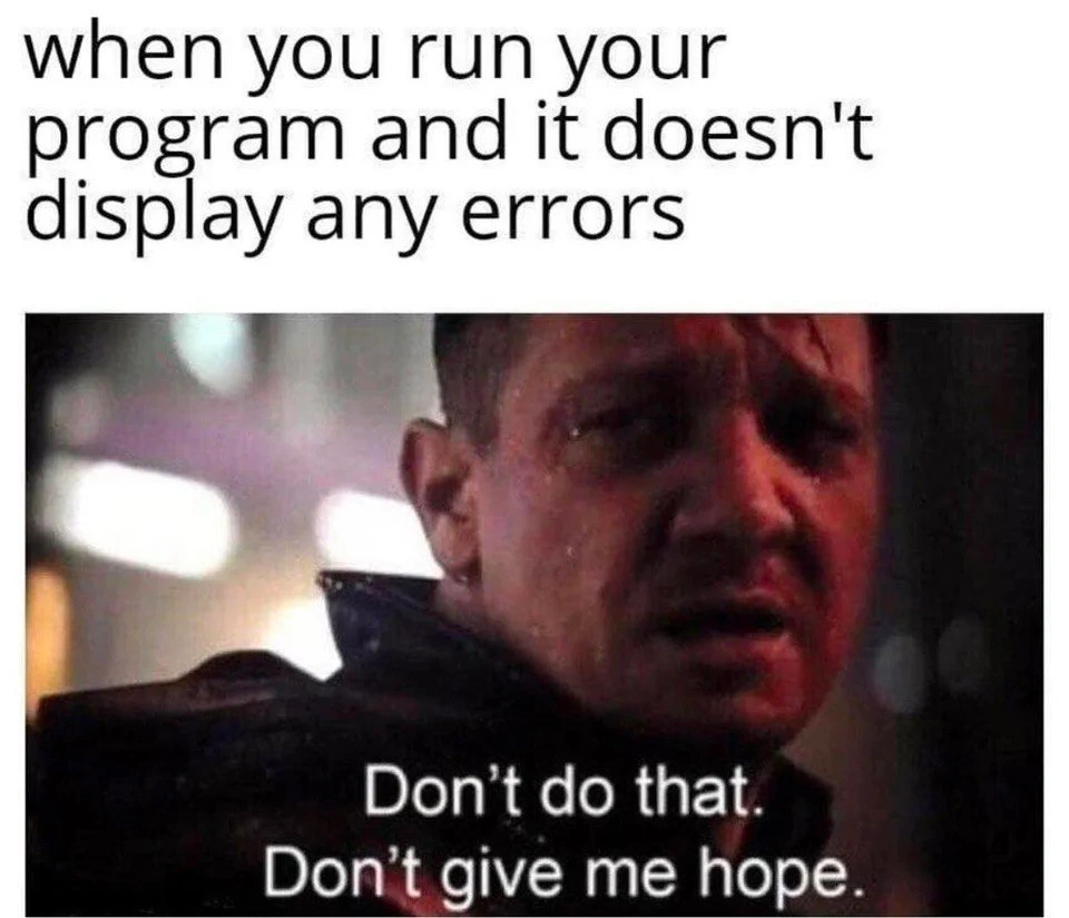 The Paranoia of an Error-Free First Run