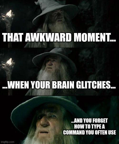 Confused Gandalf Forgets How to Type a Familiar Command