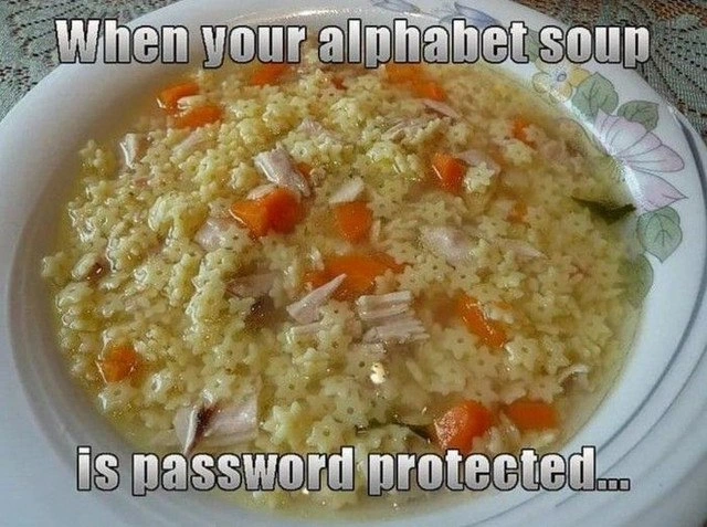 This Alphabet Soup Requires Multi-Factor Authentication