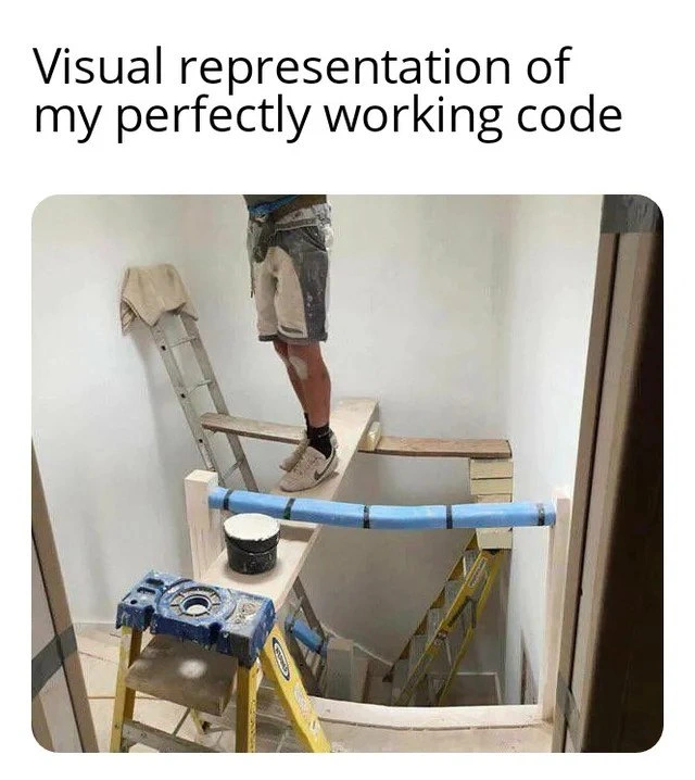 A Visual Metaphor for Perfectly Functional but Fragile Code