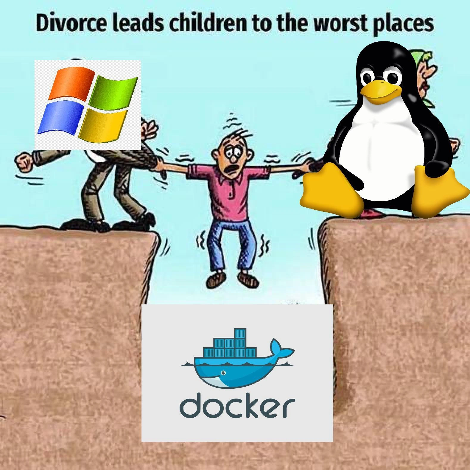 When Windows and Linux Split, Docker Becomes the Custody Arrangement