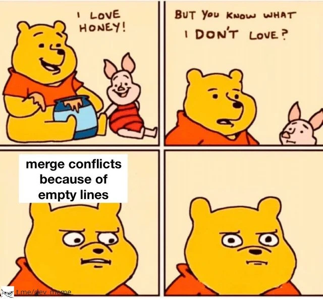 Winnie the Pooh on Trivial Merge Conflicts