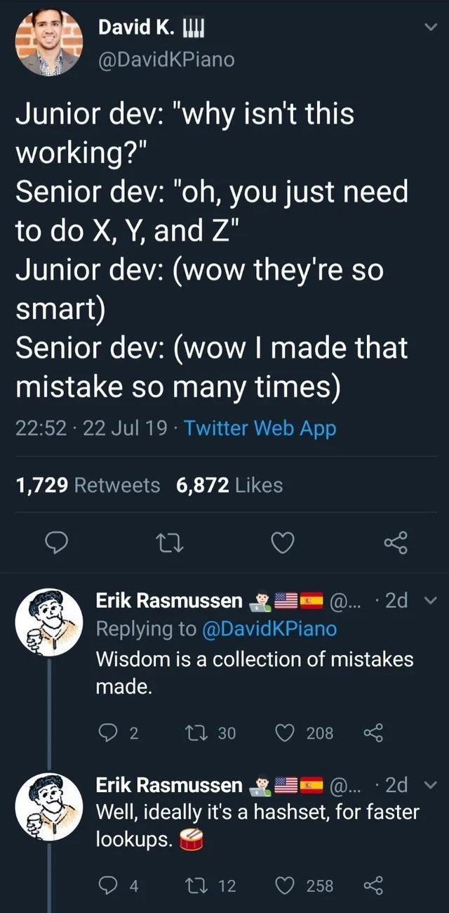 Senior Dev Wisdom: An Indexed Collection of Past Mistakes