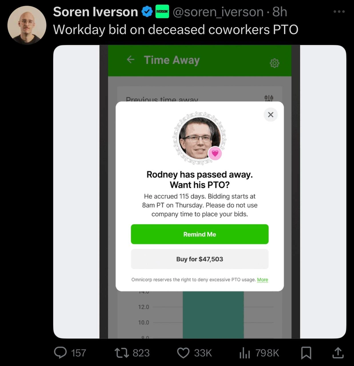 The Ultimate Dystopian HR Feature: Bidding on a Deceased Coworker's PTO