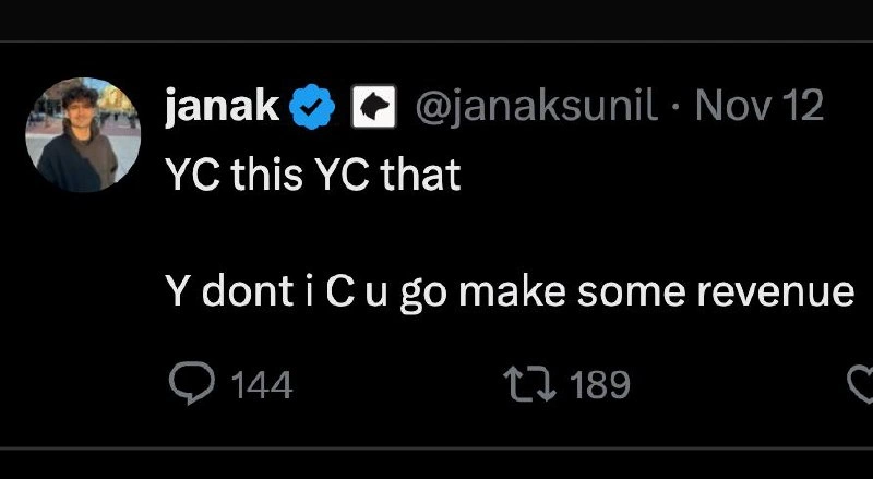 YC This YC That -- Why Don't You Go Make Some Revenue Instead