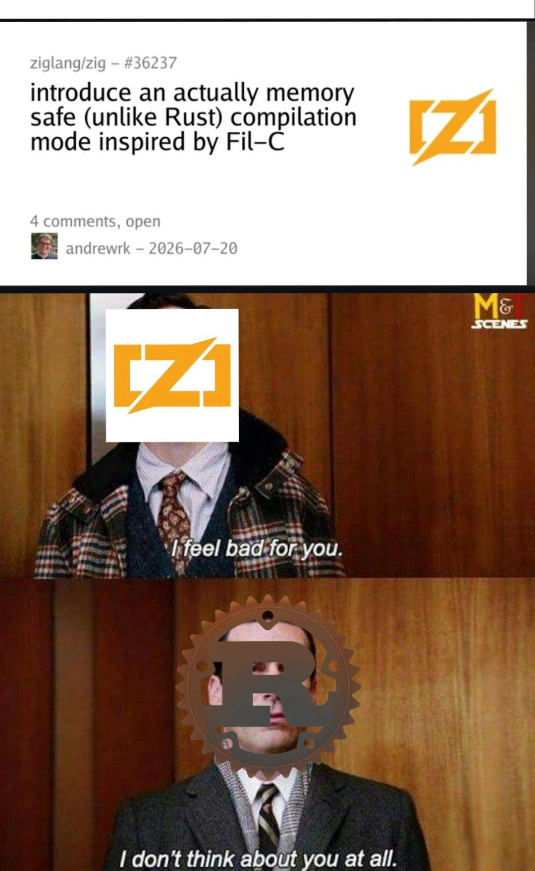 Zig Feels Bad for Rust, Rust Doesn't Think About Zig